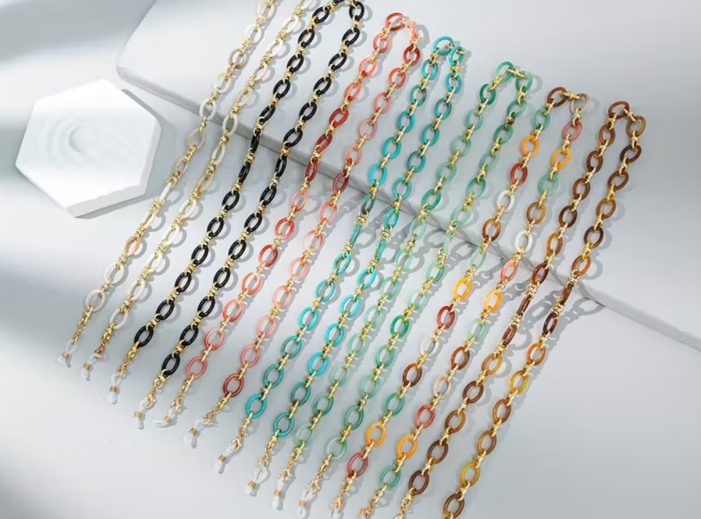 Corrente De Óculos De Acrílico Feminina